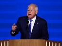 As a flurry of daycare fraud allegations whirl around Minnesota, the state's governor, Tim Walz, has resorted to claims of racism, of false stories, and of a Republican witch hunt, writes columnist Brian Lilley. Pictured above, Walz speaks on stage during the third day of the Democratic National Convention at the United Center on Aug. 21, 2024 in Chicago.