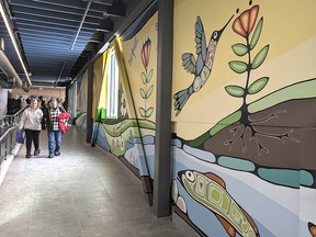 A mural by artist Jeannette Ladd welcomes visitors to the new Pryde Aquatic and Wellness Centre. Greg Cowan/The Sun Times