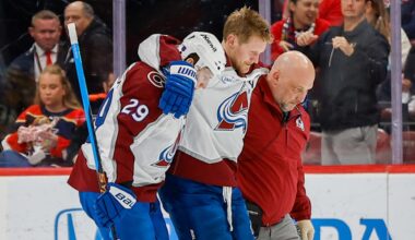 Landeskog out ‘some weeks’ for Avalanche with upper-body injury, status for Olympics unclear