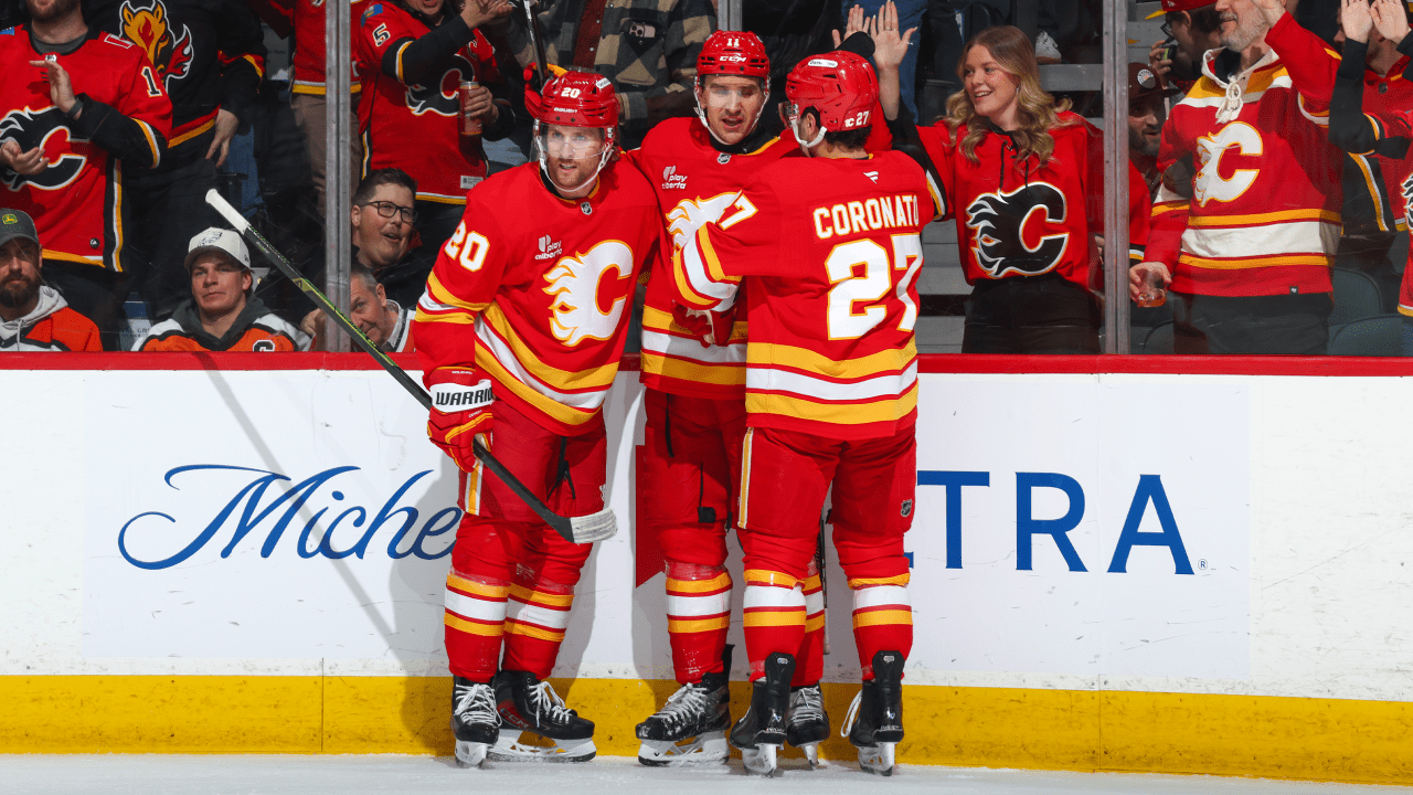 Backlund scores, Flames cruise past Flyers