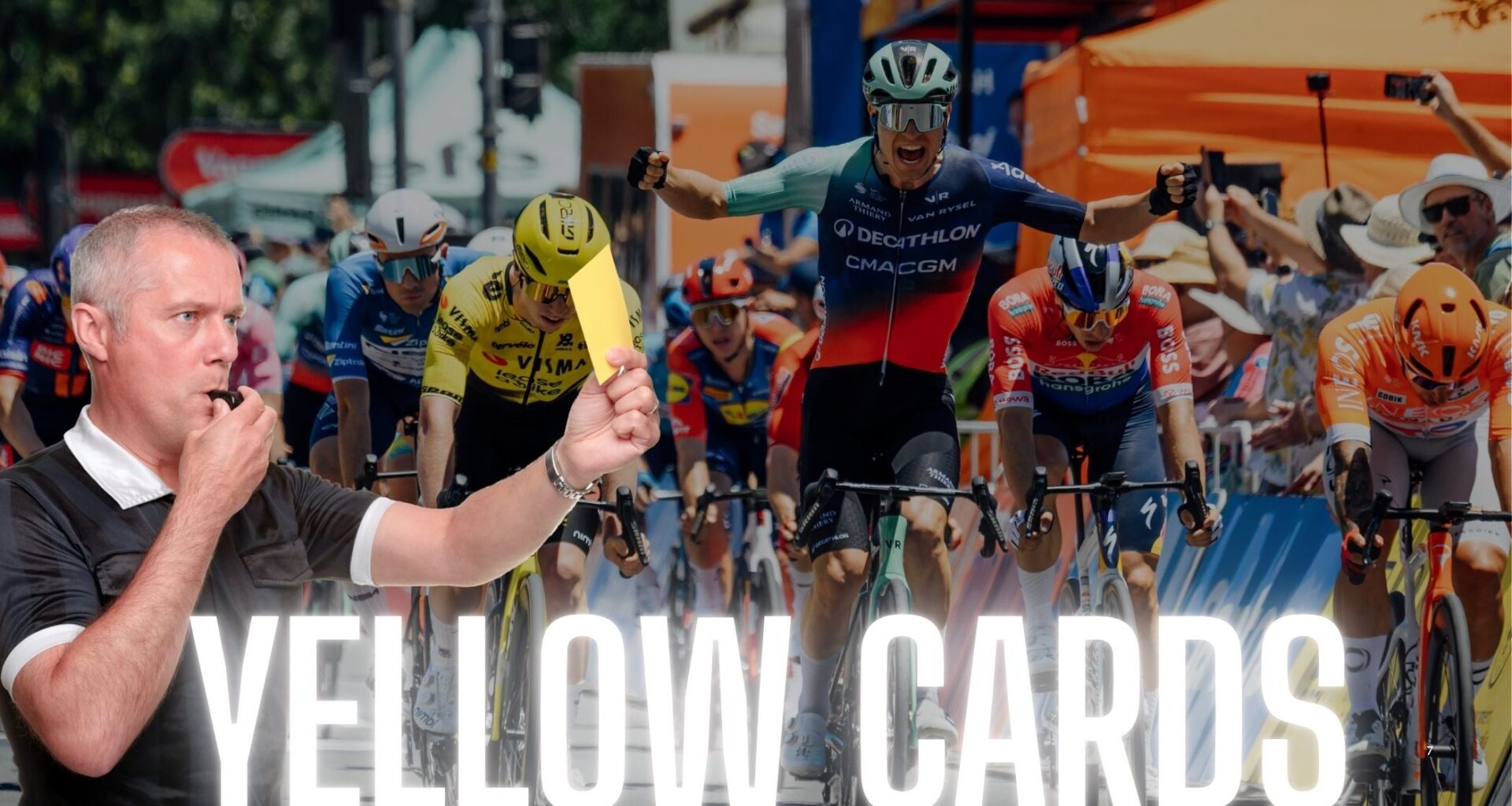 yellow cards pro cycling
