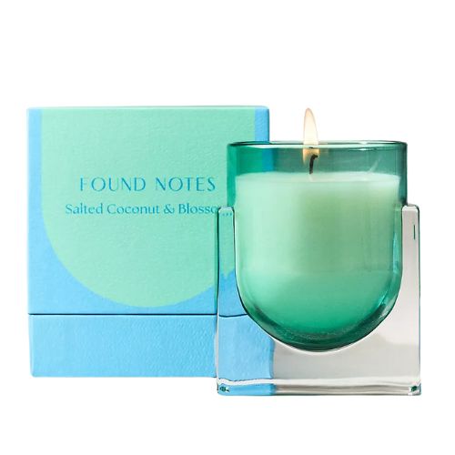 Anthropologie, Found Notes Fresh Salted Coconut &amp; Blossom Boxed Glass Candle