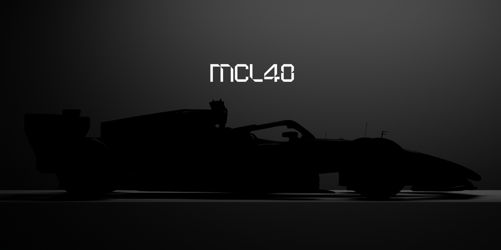 silhouette of a formula 1 car with branding