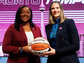 Toronto Tempo GM Monica Wright Rogers (left) and president Teresa Resch