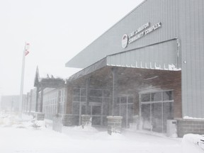 The East Lambton Community Complex in Watford was one of several warming stations open for stranded motorists amid a blizzard and road closures in Sarnia-Lambton over the weekend