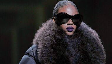 Kate Moss closes Demna's first Gucci show in a plunging gown and branded thong