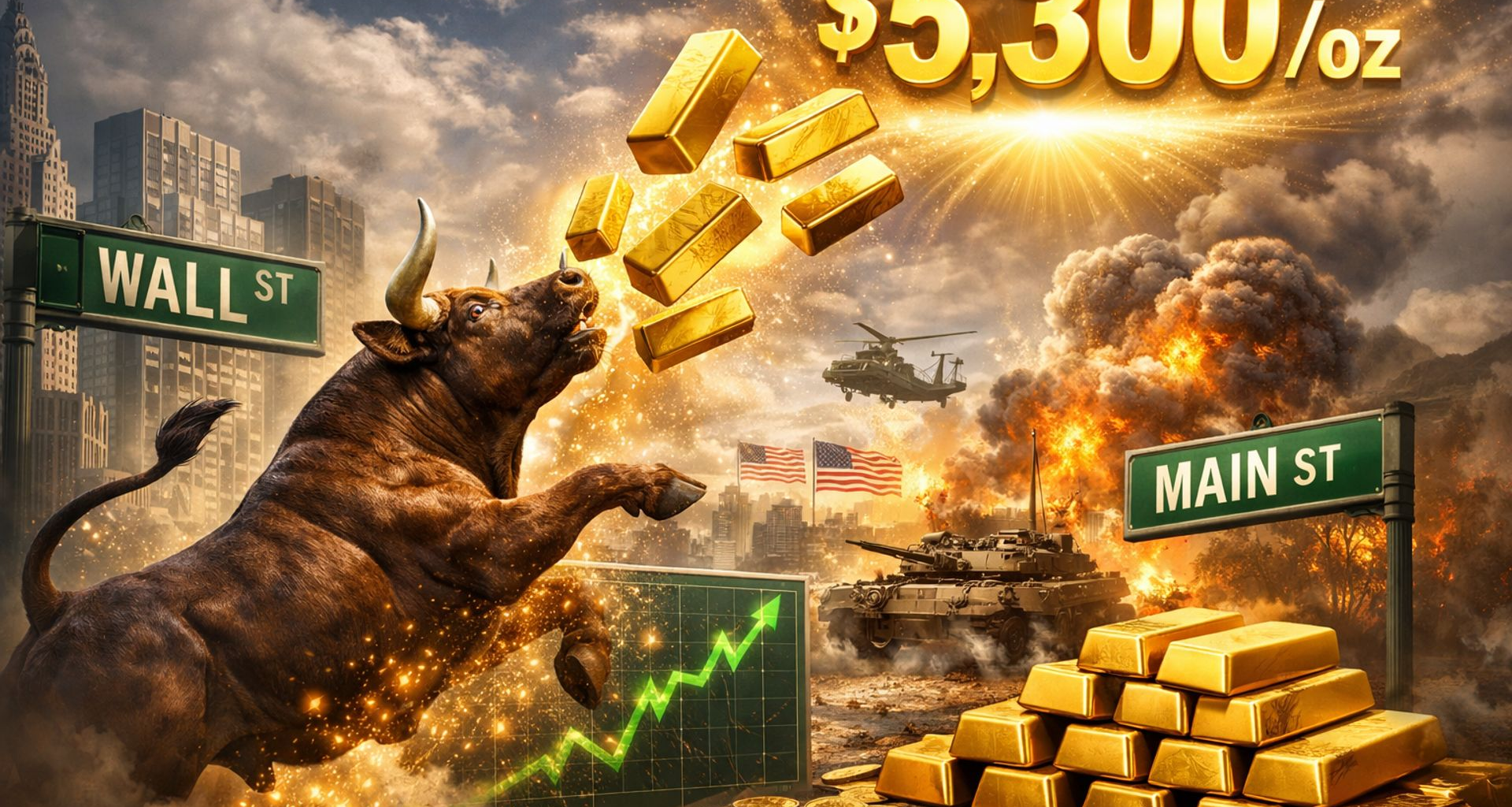 Wall Street waxes bullish amid geopolitical and technical momentum, Main Street sets 2026 sentiment high as gold challenges $5,300/oz - KITCO