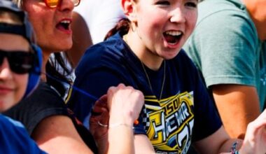 NASCAR fans enjoying the NASCAR Cup Series race at New Hampshire Motor Speedway on Sept. 21, 2025.