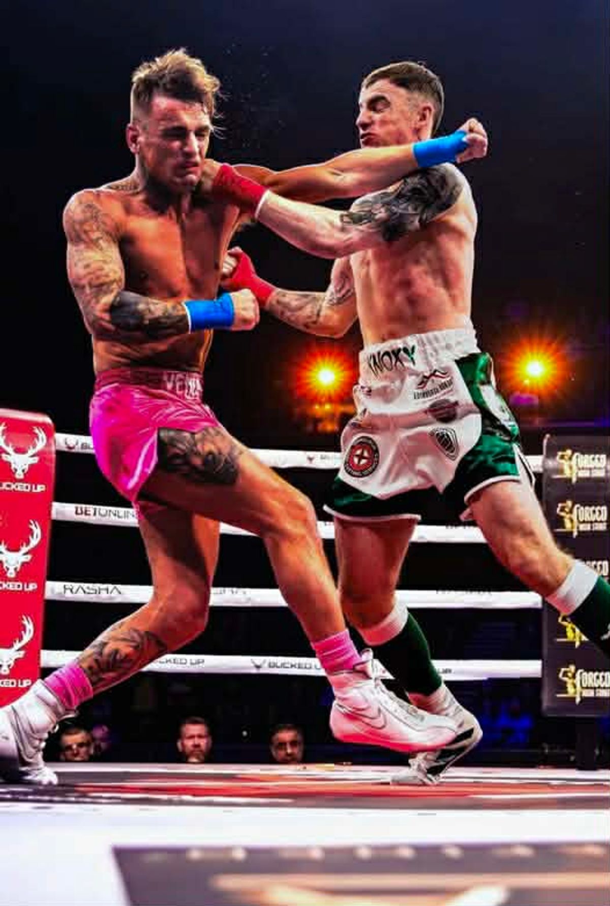 Lewis in action inside the ring. 