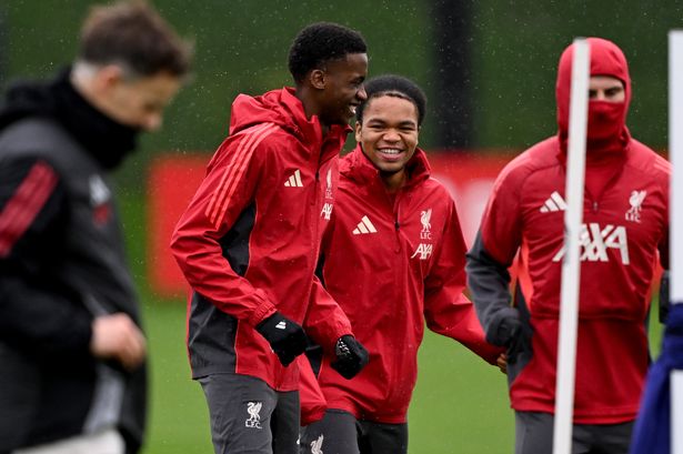 Trey Nyoni and Rio Ngumoha in Liverpool training