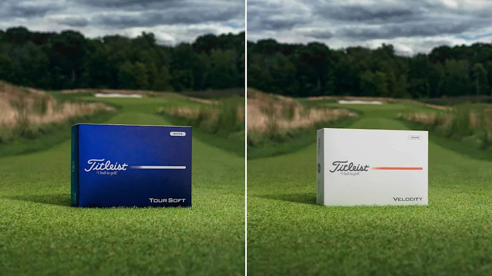 Titleist Tour Soft and Velocity golf balls.