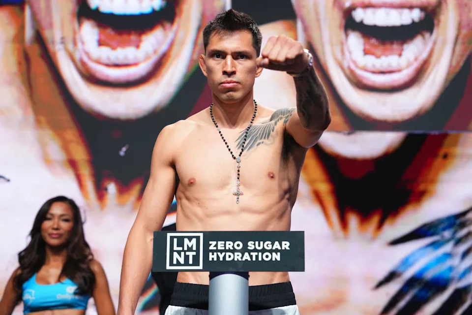 Jesus Pinedo - 2025 PFL World Tournament 8: Finals ceremonial weigh-ins at Boardwalk Hall in Atlantic City, New Jersey, Thursday, July 31, 2025. (Cooper Neill / PFL)