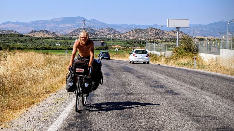 He followed his dad’s 1980s cycle ride to Australia — and recreated the photos frame by frame