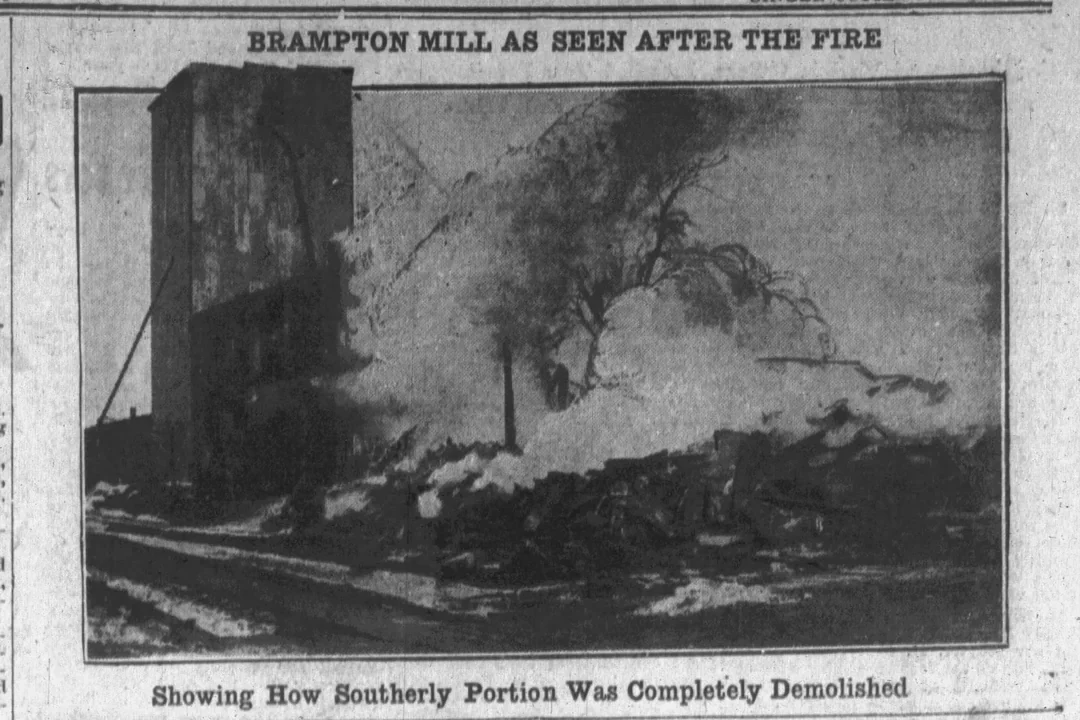 100 years ago, massive fire threatened to engulf downtown Brampton businesses