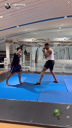 Joshua has returned to boxing training, sharing footage of sessions last month