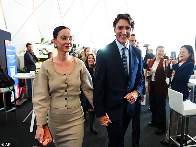 Trudeau has since been linked to pop star Katy Perry. they are seen leaving an event at the World Economic Forum in Davos on January 20