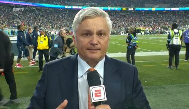 ESPN reporter John Sutcliffe became emotional after watching Bad Bunny's halftime show