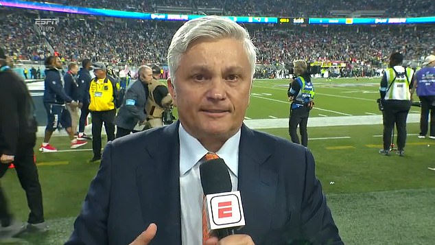 ESPN reporter John Sutcliffe became emotional after watching Bad Bunny's halftime show