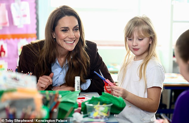 The Princess of Wales has made a surprise visit to a school in Croydon - where she got stuck into arts and crafts with young pupils to highlight Children’s Mental Health Week