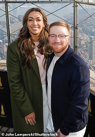 Daytona 500 winner Tyler Reddick is pictured alongside his wife Alexa DeLeon Reddick