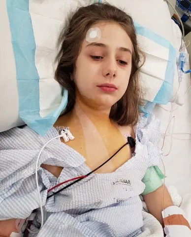 Abbey Barrett in the hospital Courtesy of Justine Barrett