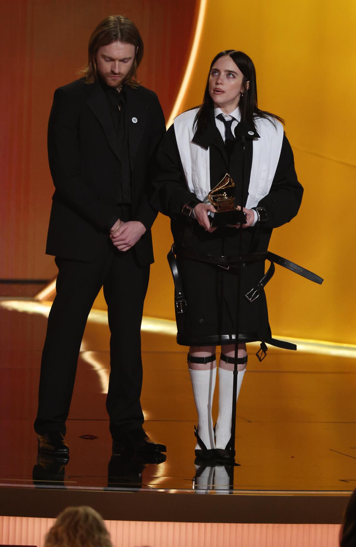 Finneas and Billie Eilish at the 68th Grammy Awards held at the Crypto.com Arena in Los Angeles, CA, Sunday, Feb. 1, 2026.