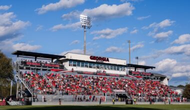 Georgia midfielder Summer Denigan (10) during Georgia’s game against LSU at Turner Soccer Complex in Athens, Ga., on Sunday, Oct. 5, 2025. (Conor Dillon/UGAAA)