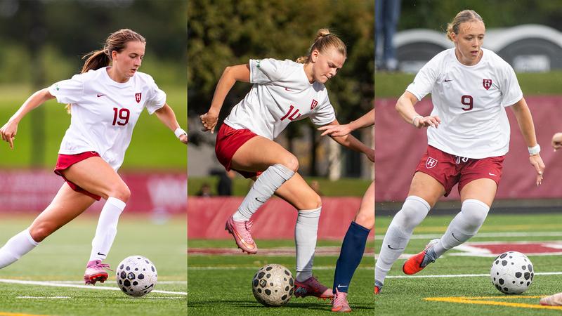 Rayhill ‘26, Héðinsdóttir Gonzalez ‘26, and Kristinsdóttir ‘26 Named Captains for Harvard Women’s Soccer