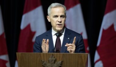 Prime Minister Mark Carney speaks to guests at the Black History Month event at the Museum of History in Gatineau, Que.  Wednesday, Feb 4, 2026. THE CANADIAN PRESS/Adrian Wyld