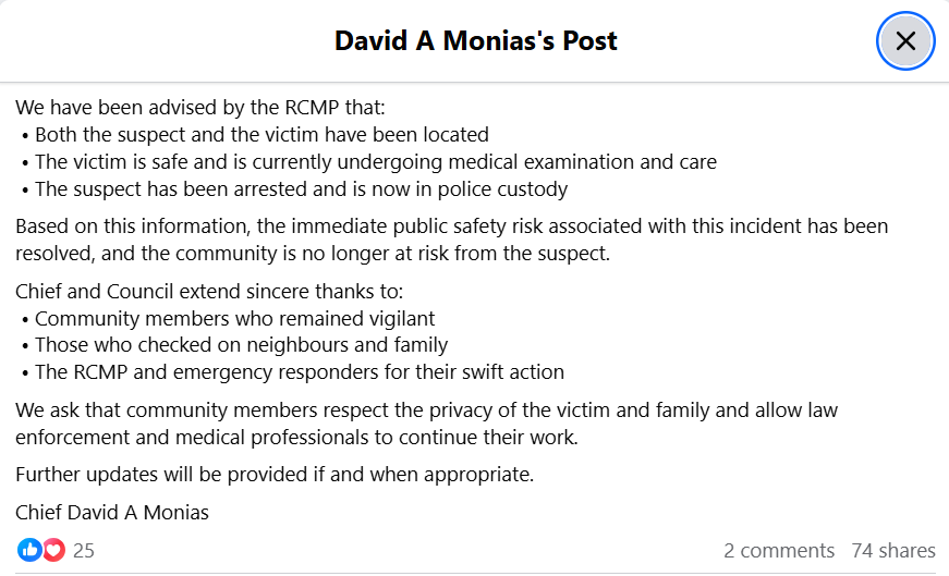 A screengrab of a social media post.