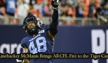Linebacker McManis Brings All-CFL Fire to the Tiger-Cats