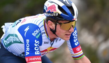Remco Evenepoel (Red Bull-Bora-Hansgrohe) attacks during Stage 4 of la Volta Communitat Valenciana on February 07, 2026 in Teulada Moraira, Spain. (Photo: Szymon Gruchalski/Getty Images)