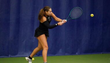 Reece Carter prepares to hit the ball