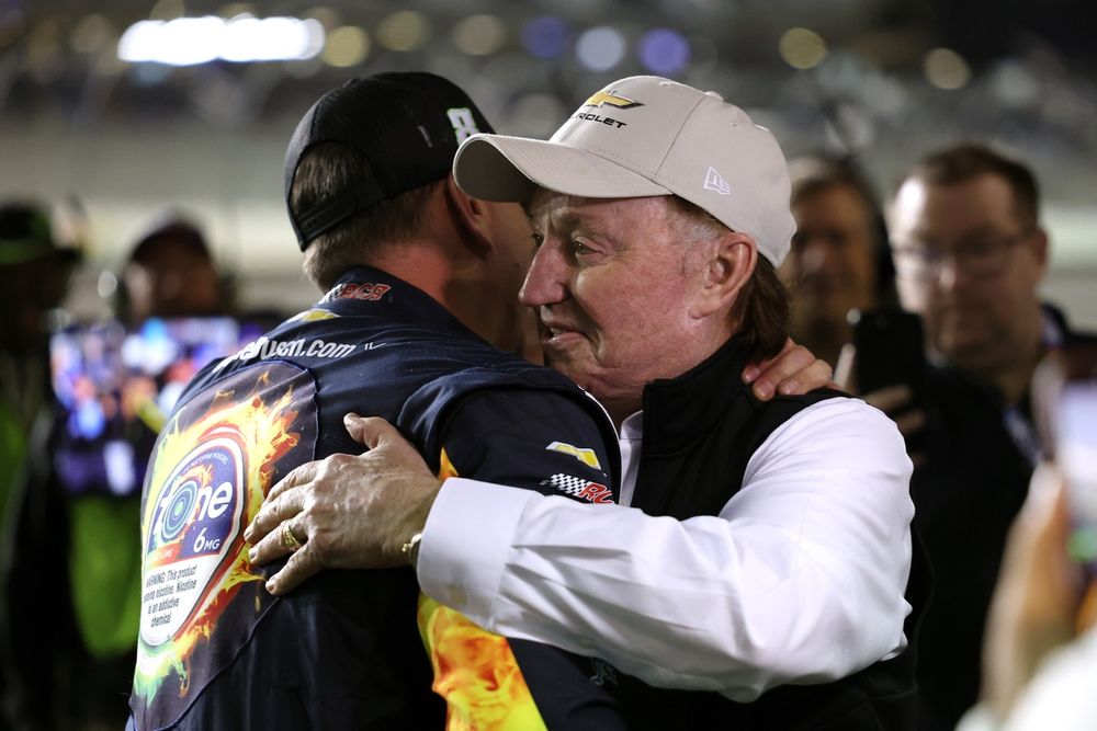 Kyle Busch and Richard Childress after winning pole position for the 2026 Daytona 500
