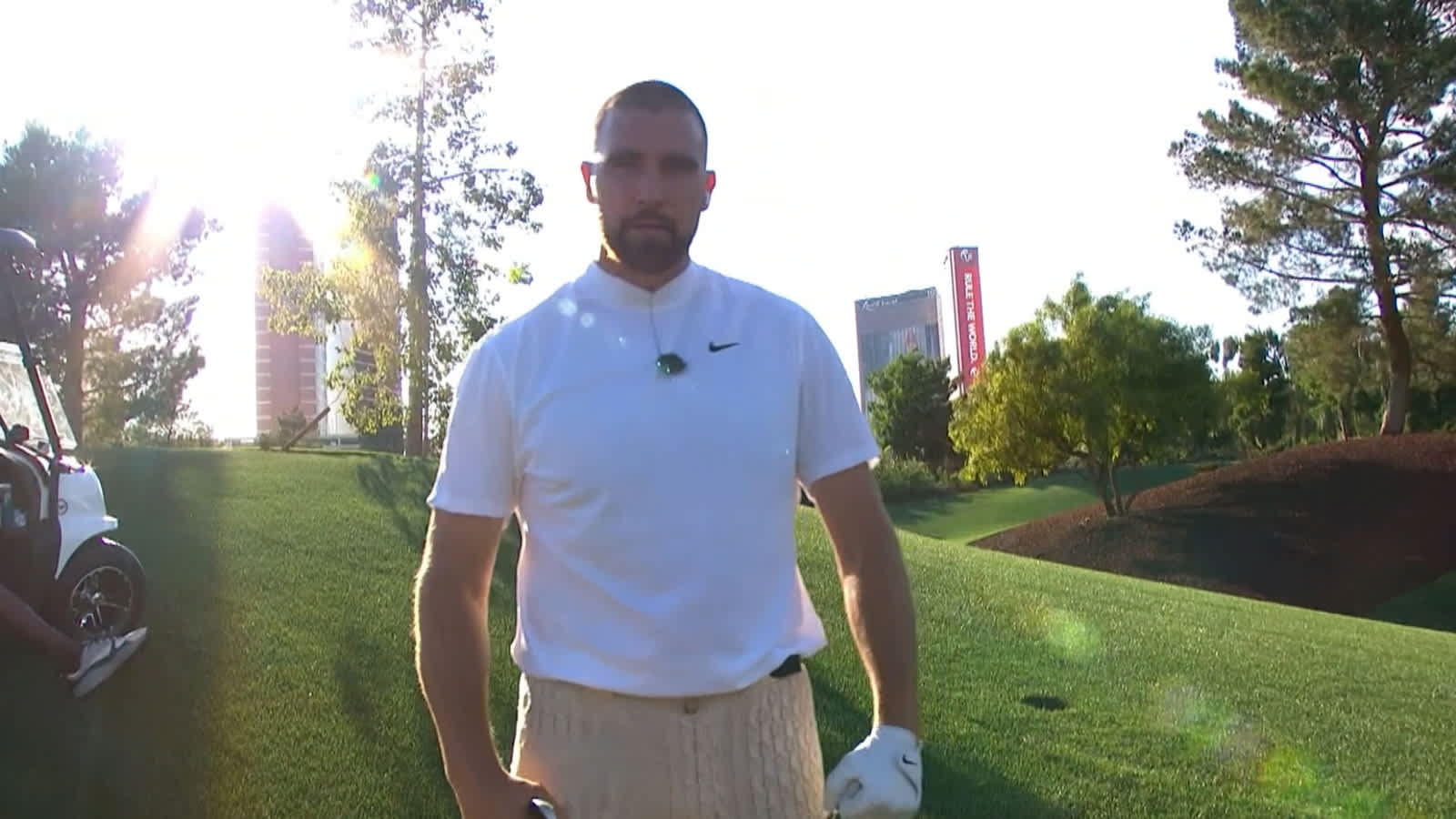 Travis Kelce wedges it tight to set up birdie at The Match VIII