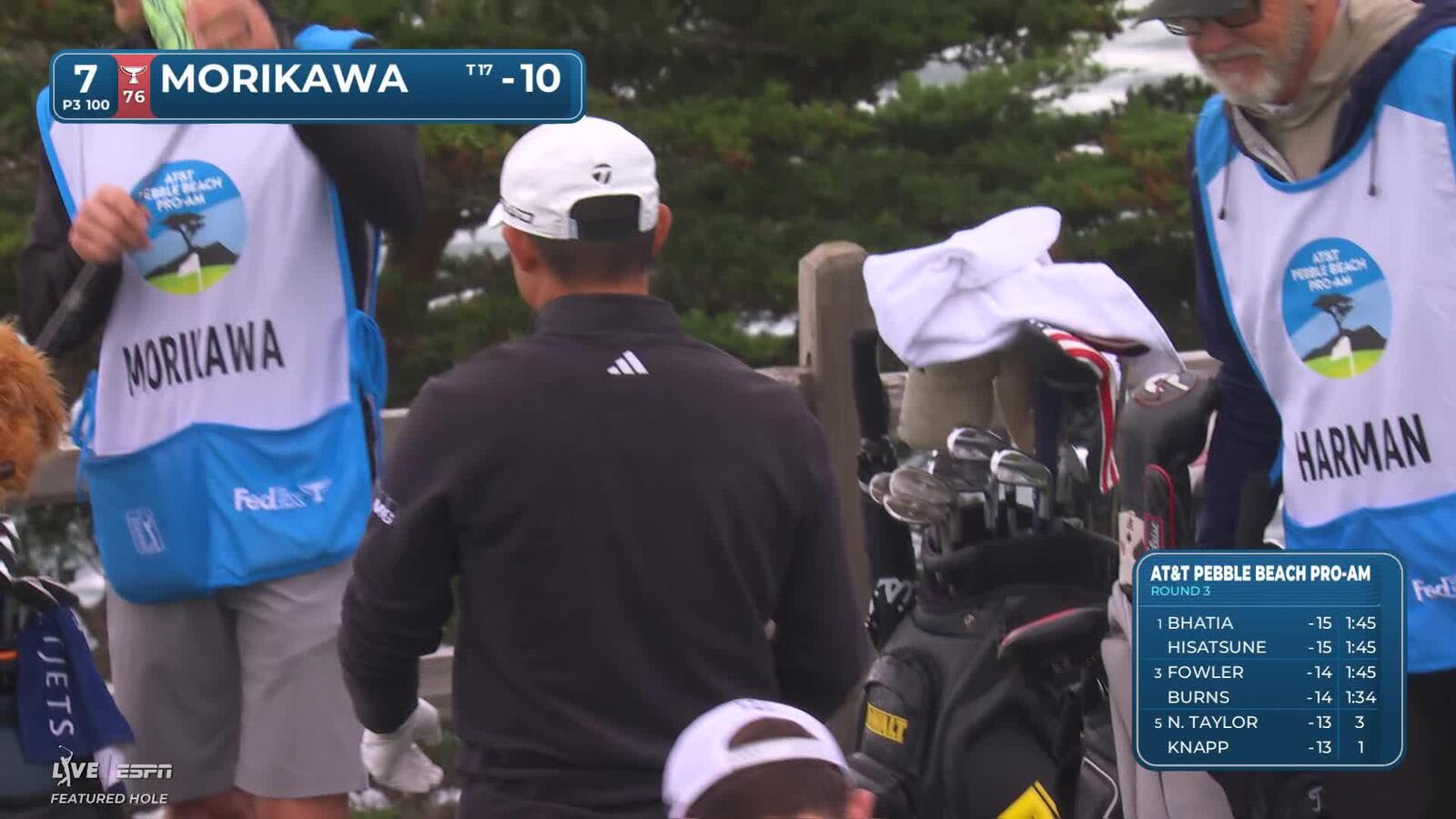 Collin Morikawa hits 100-yard tee shot to 2 feet at AT&T Pebble Beach