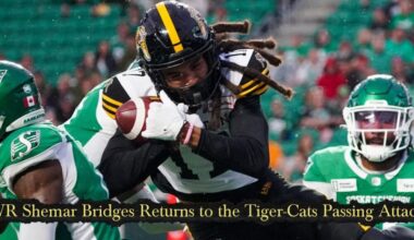 WR Shemar Bridges Returns to the Tiger-Cats Passing Attack