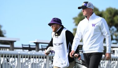 Jacob Goode smiling on the course