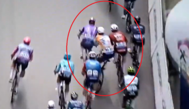 🎥 Lewis Askey continues after lead-out for Girmay — and pays the price after a shove from De Lie