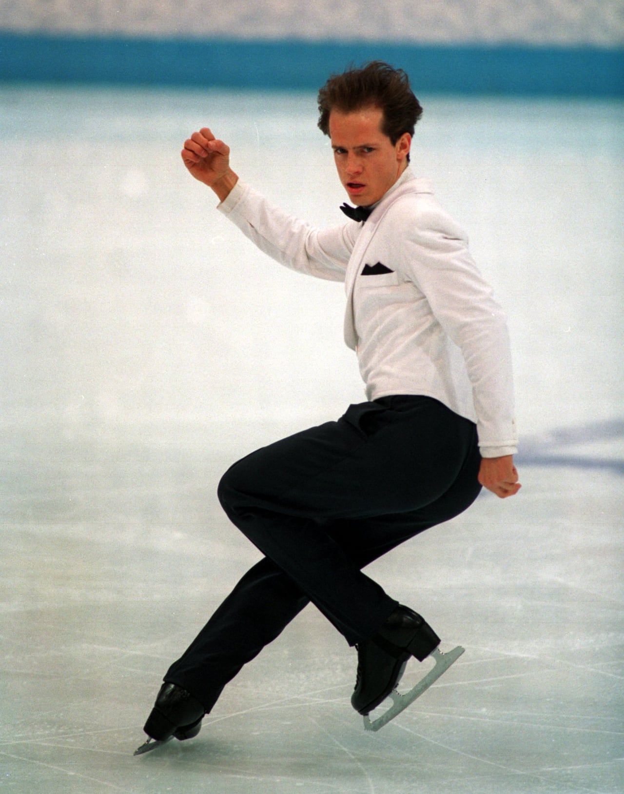 Kurt Browning of Canada in competes in the men's free program during the 1994 Lillehammer Winter Olympics.