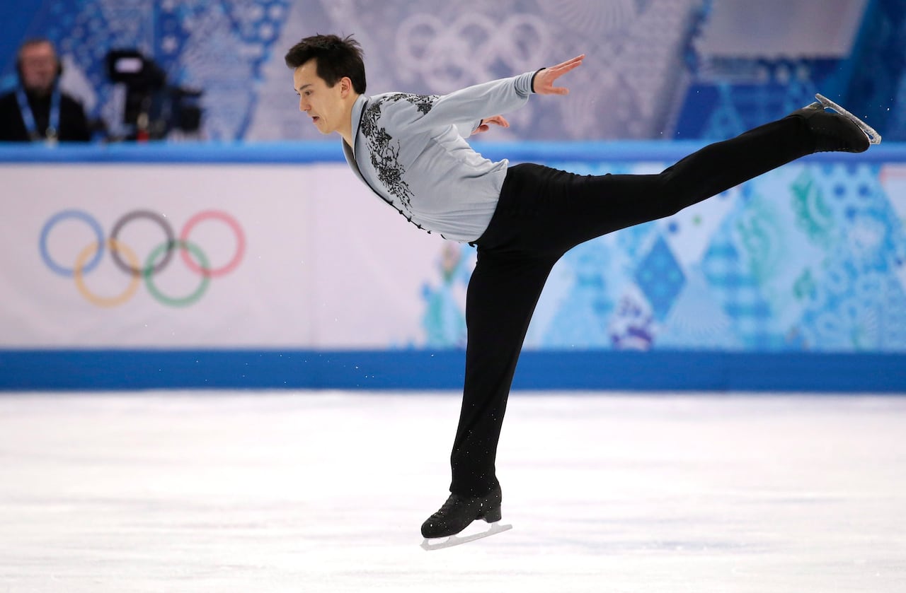 Patrick Chan of Canada competes in the men's free skate figure skating final at the Iceberg Skating Palace during Sochi 2014