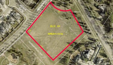 An overhead view of a green space in Wedgewood Heights.