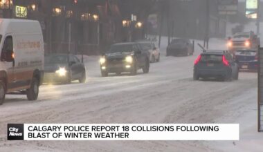 Calgary police report 18 collisions following blast of winter weather