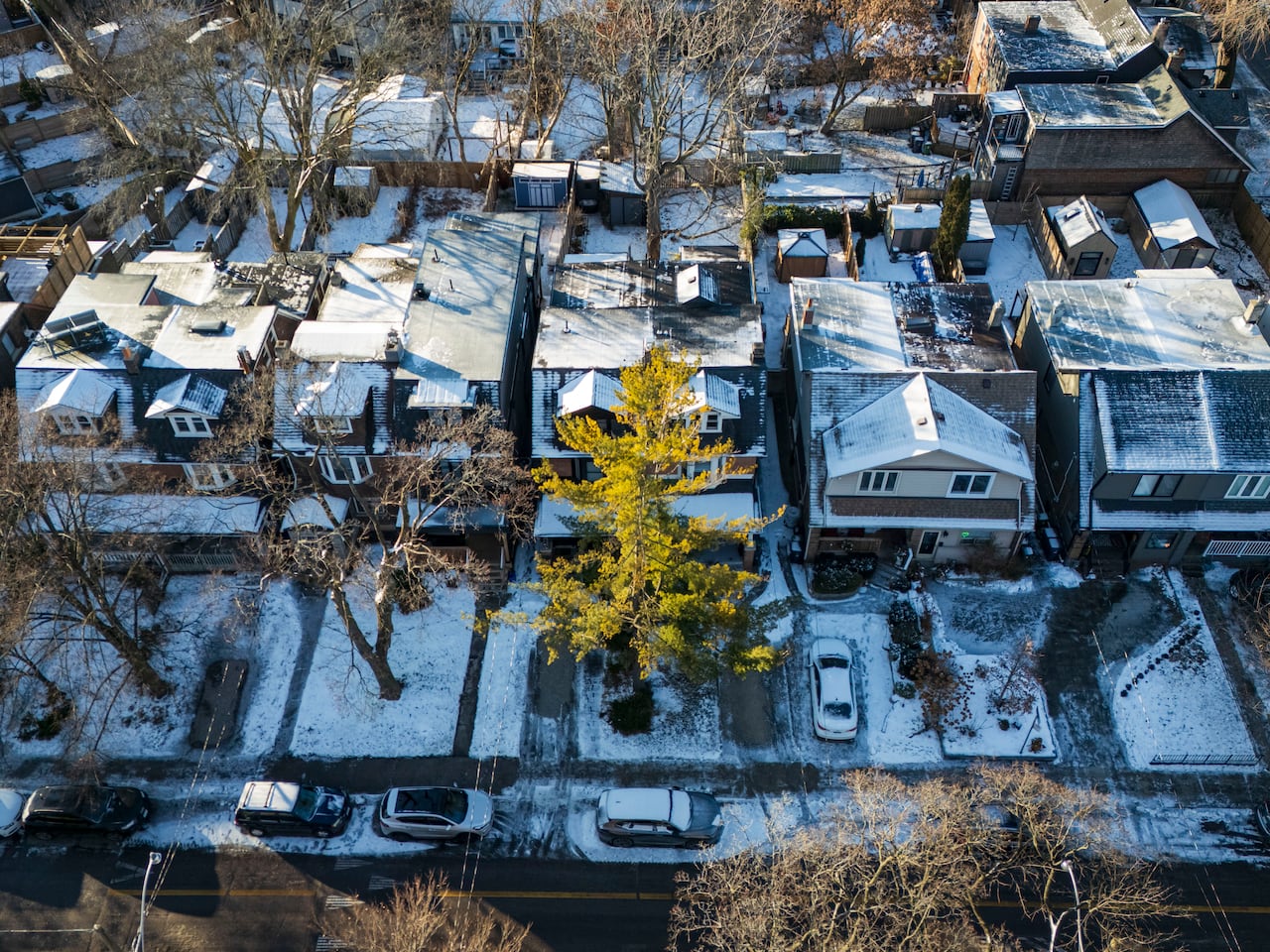 Icy streets await morning commuters in Toronto’s east end after an overnight freeze on Dec. 11, 2025.