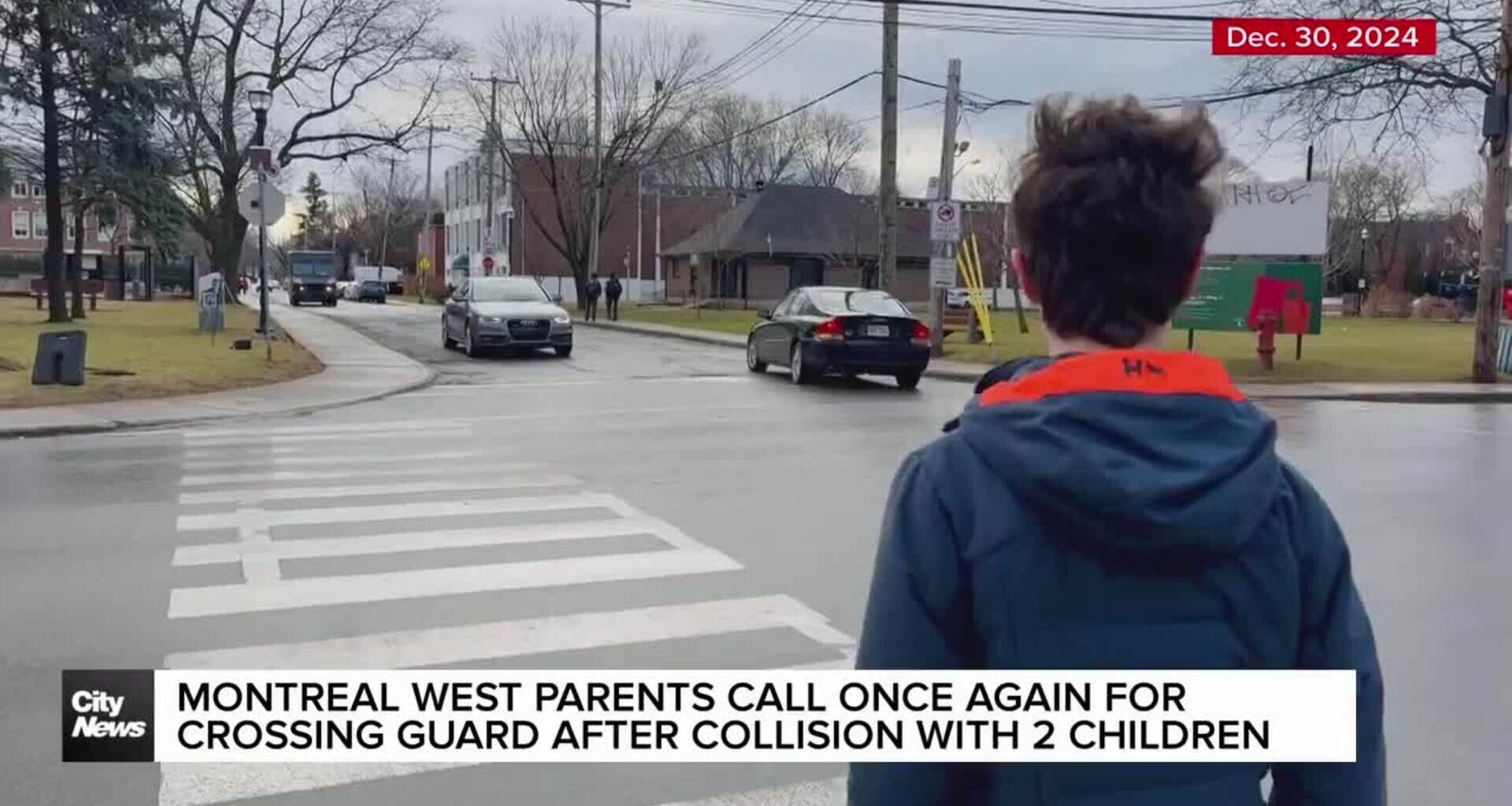 Montreal West parents push for crossing guards after double collision