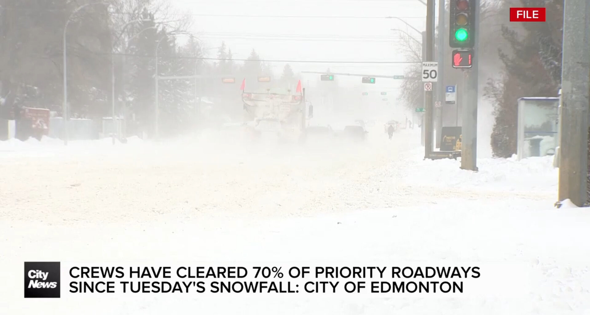 Crews have cleared 70% of priority roadways since Tuesday’s snowfall: City of Edmonton