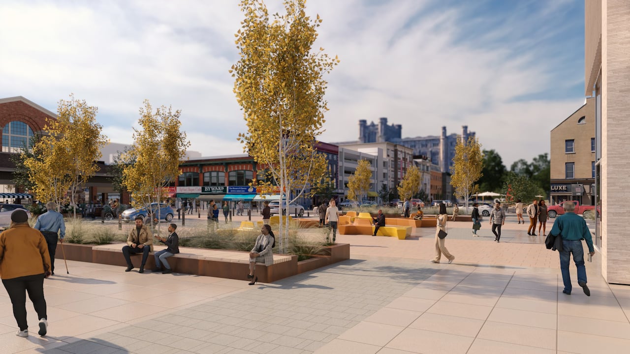 A rendering of the proposed York Street Plaza.
