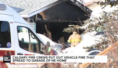 Calgary fire crews put out vehicle fire that spread to garage of NE home
