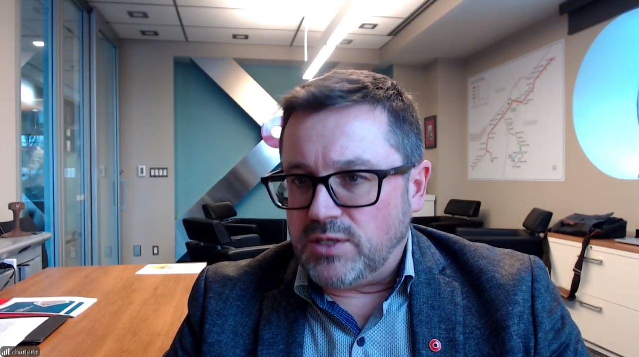 Troy Charter, the acting head of OC Transpo, speaks during the latest briefing on transit service on Feb. 20, 2026.