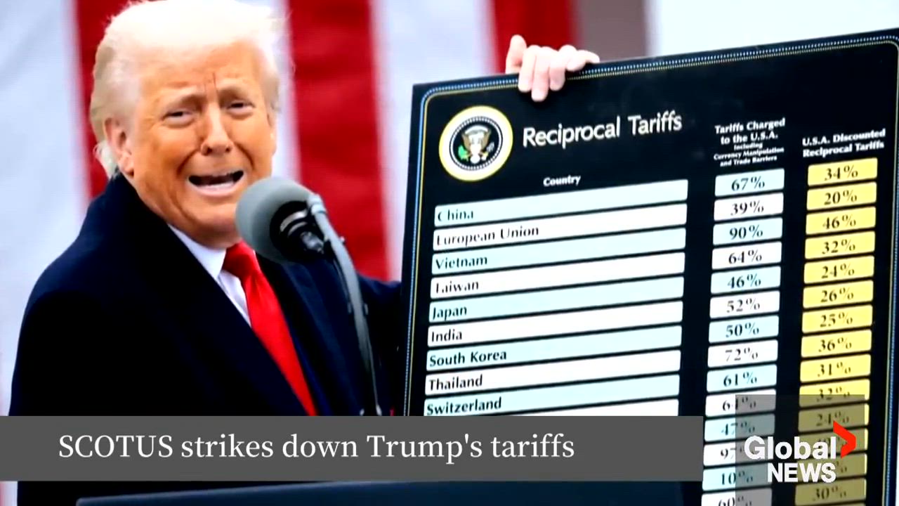 Click to play video: 'Supreme Court strikes down Trump’s global tariffs'